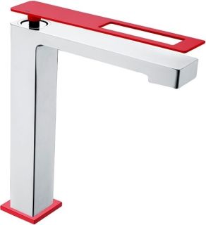 Смеситель для накладной раковины Boheme Q хром/красный 142-CRR